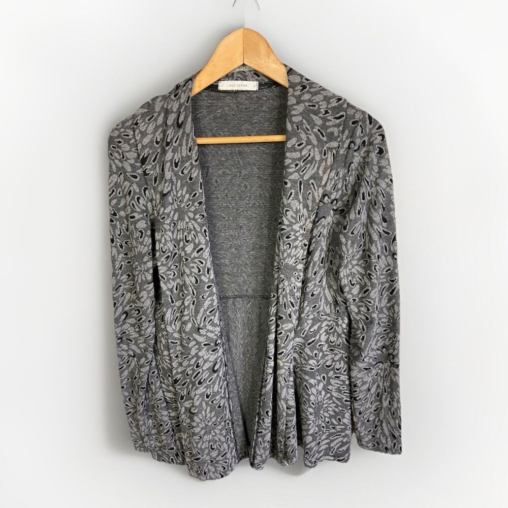 Cut Loose Cardigan Sweater Women’s L Floral Pattern Made In USA Elevated Casual